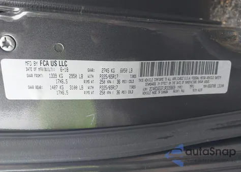 2018 Dodge Grand Caravan Gt из США, поврежденный, VIN 2C4RDGEG7JR335869